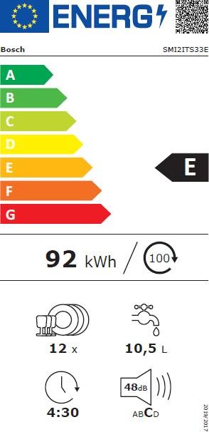 Lave vaisselle integrable 60 cm BOSCH Série 2 Home Connect 48dB 12 couverts - SMI2ITS33E Lave vaisselle integrable 60 cm BOSCH Série 2 Home Connect 48dB 12 couverts - SMI2ITS33E