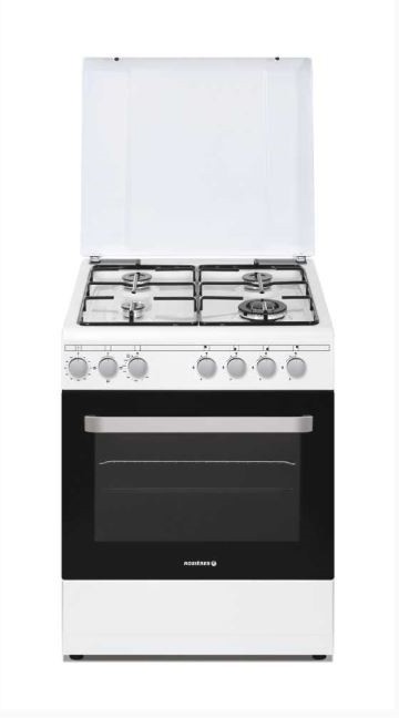 Cuisiniere gaz ROSIERES 4 foyers Four Catalyse Blanc - RGG663CSW/E