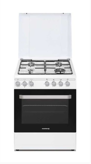 ROSIERES Cuisiniere gaz 4 foyers Four Catalyse Blanc - RGG663CSW/E