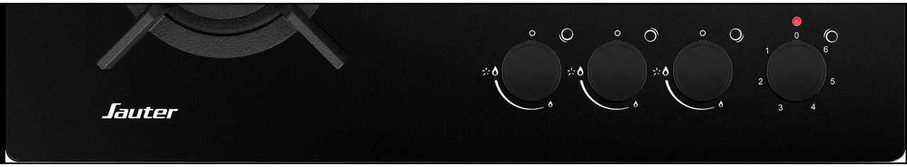Plaque mixte SAUTER , 4 Foyers, 3000W, 60cm, Noir - SPG3601BM
