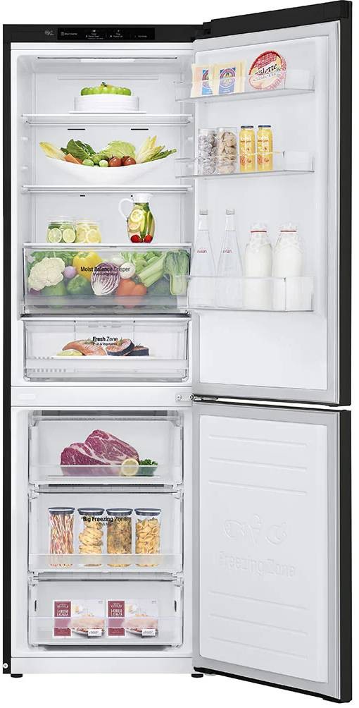LG Réfrigérateur congélateur bas Door Cooling+ 341L Noir - GBB61BLJEN