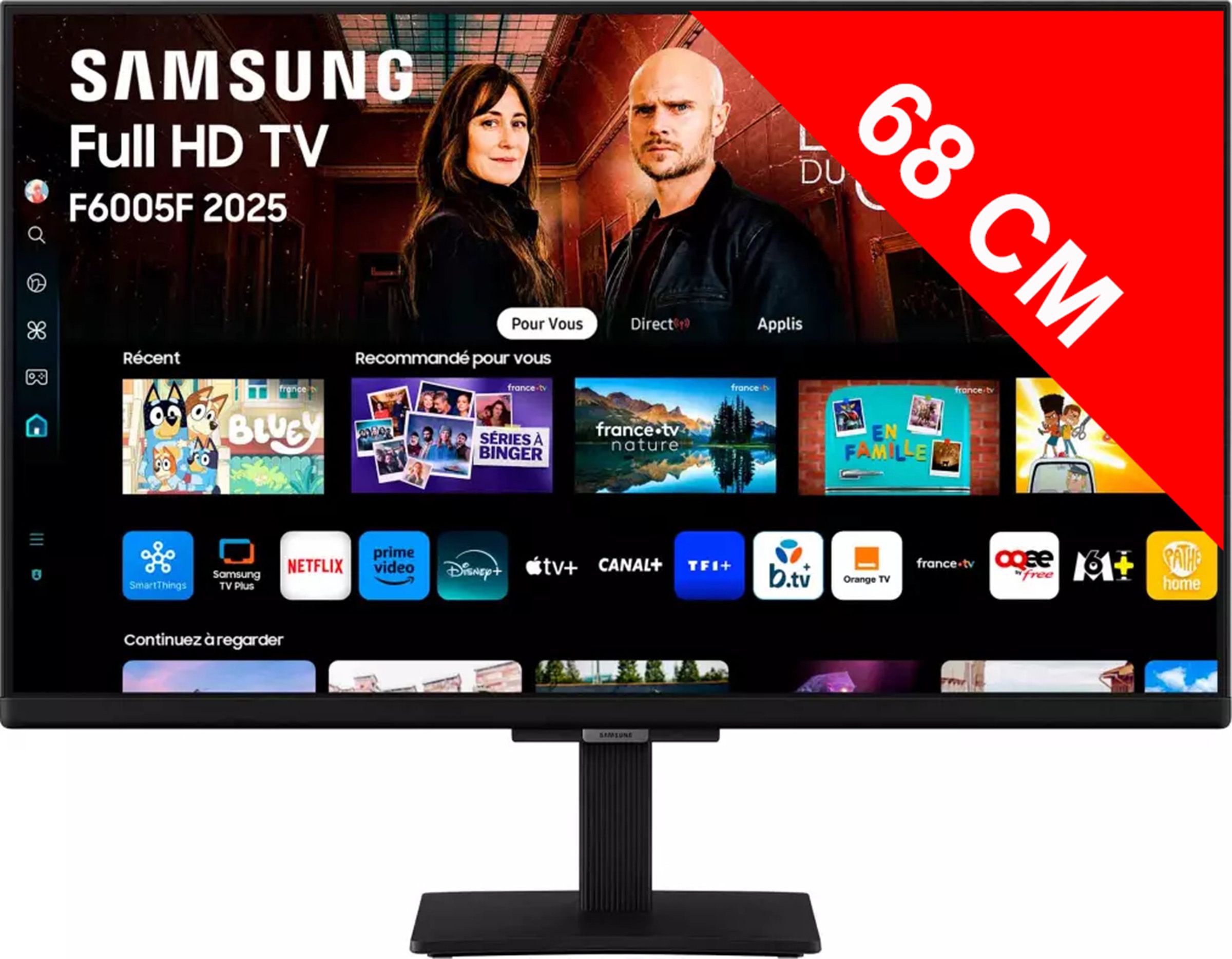 TV LED Full HD 68 cm SAMSUNG 27" 60Hz Noir TU27F6005