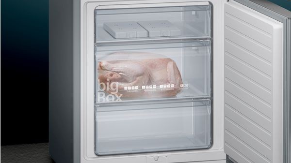 Réfrigérateur congélateur bas SIEMENS , IQ500, Froid Brassé, 413L, Inox - KG49EAICA