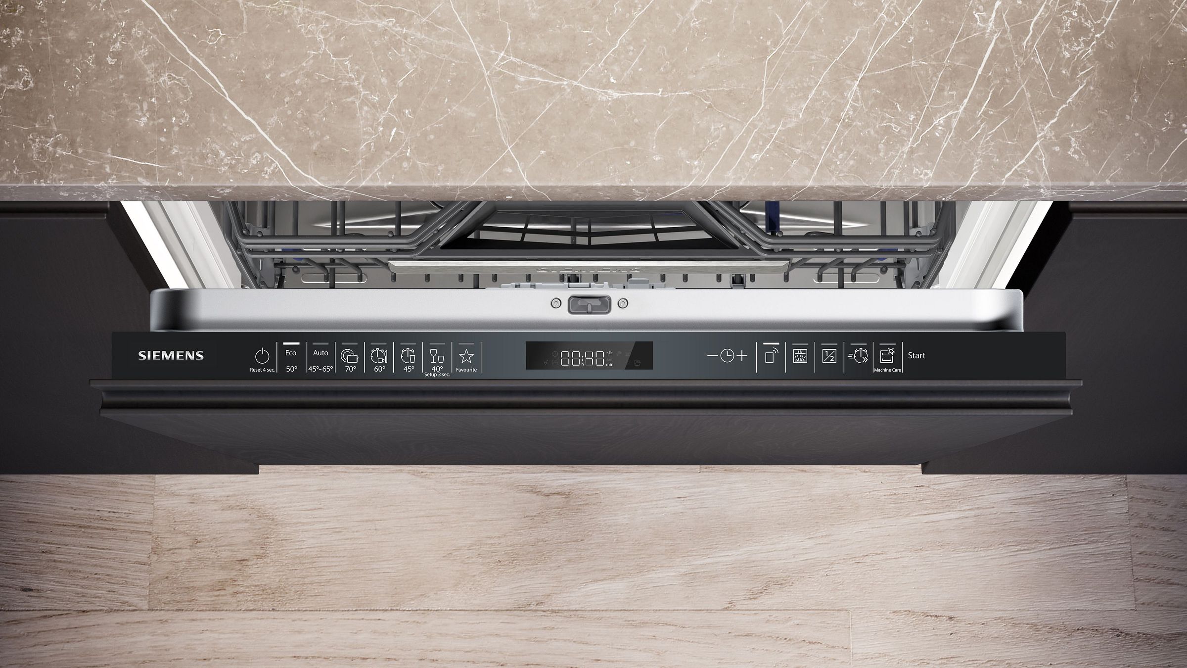 Lave vaisselle tout integrable 60 cm SIEMENS Home Connect 14 couverts 42dB Noir - SN75EX23CE