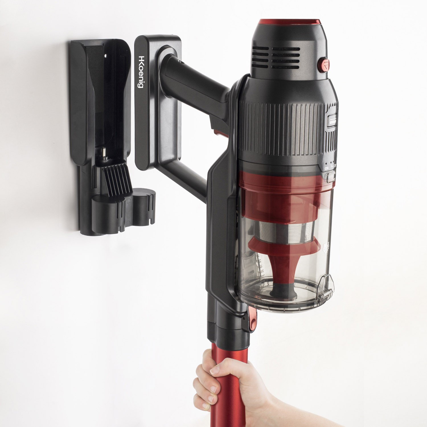 Aspirateur balai H.KOENIG UPX18, FullPower, Rouge - UPX18