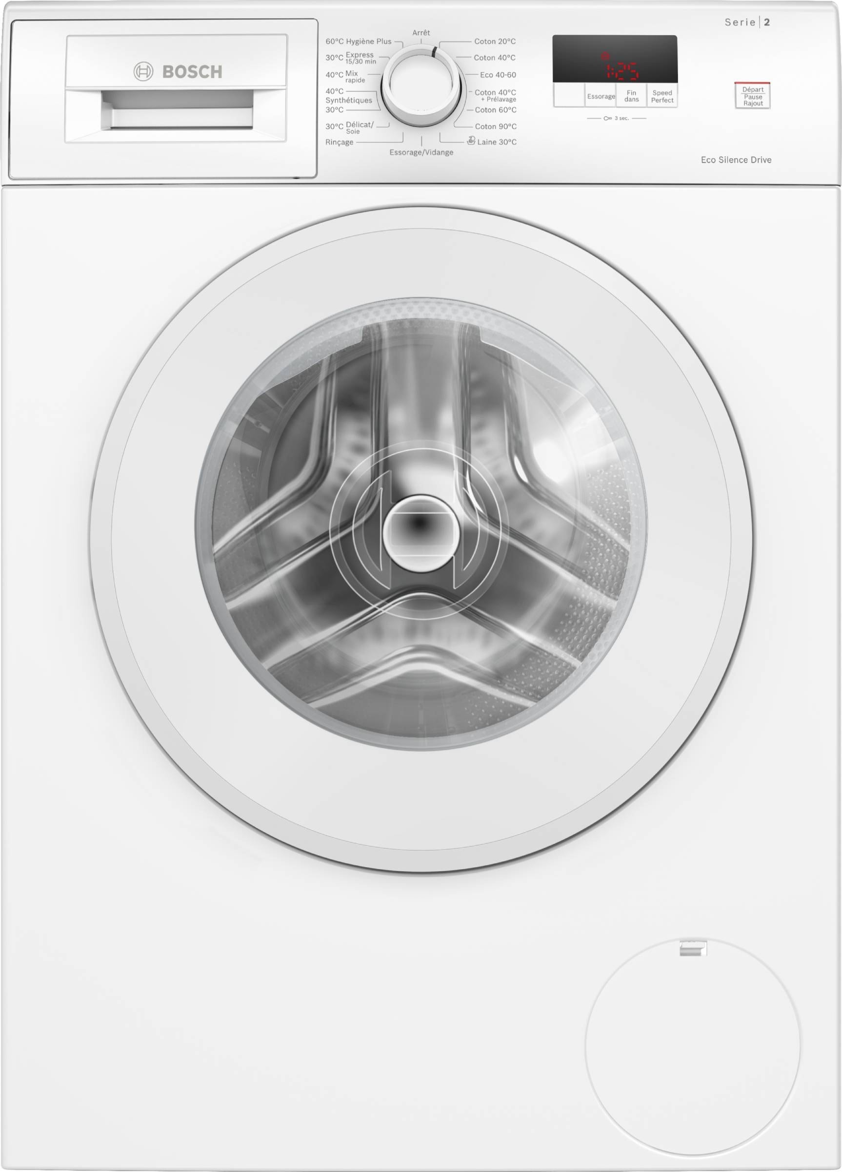 Lave linge Frontal BOSCH 8kg 1200trs/min Blanc WGE03207FR