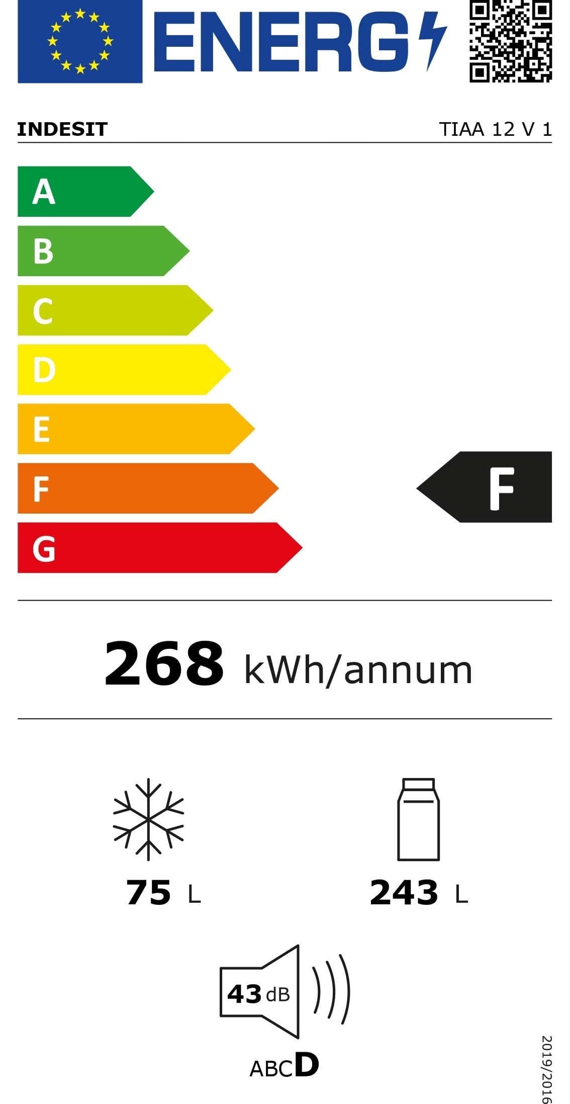 INDESIT Réfrigérateur congélateur haut Hygiène Control 318L Blanc