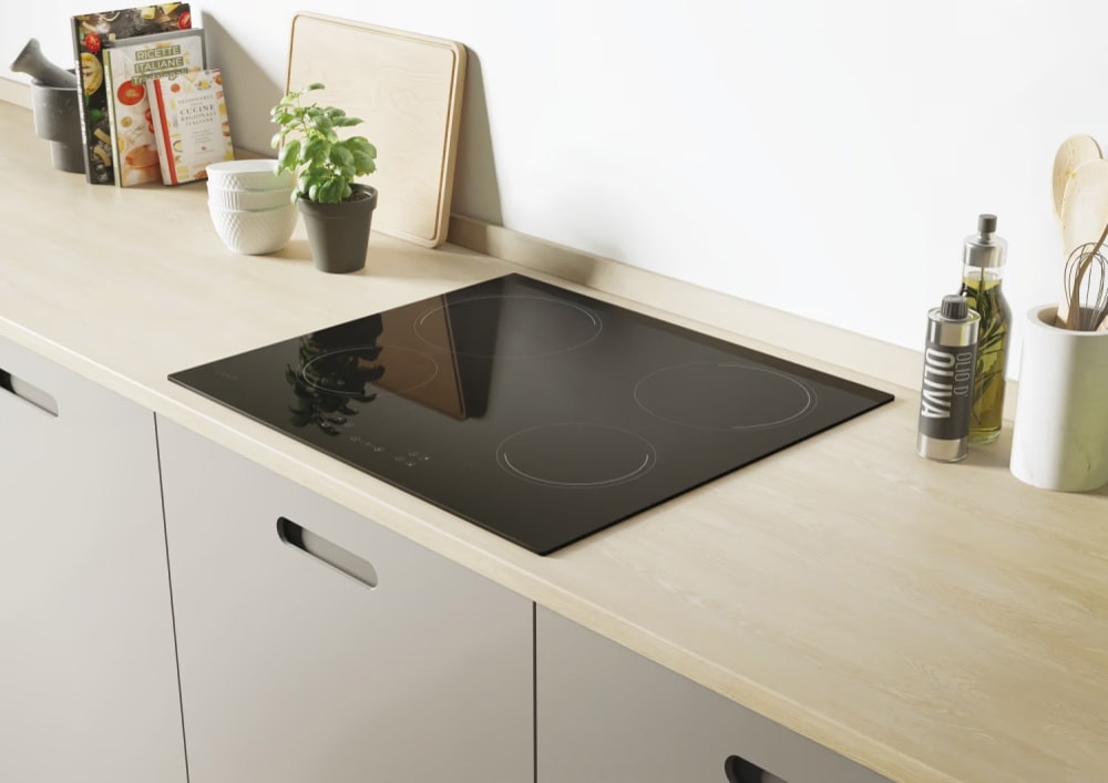 Plaque vitroceramique CANDY , 4 foyers, 6500W, 60cm, Noir - CH64CCB