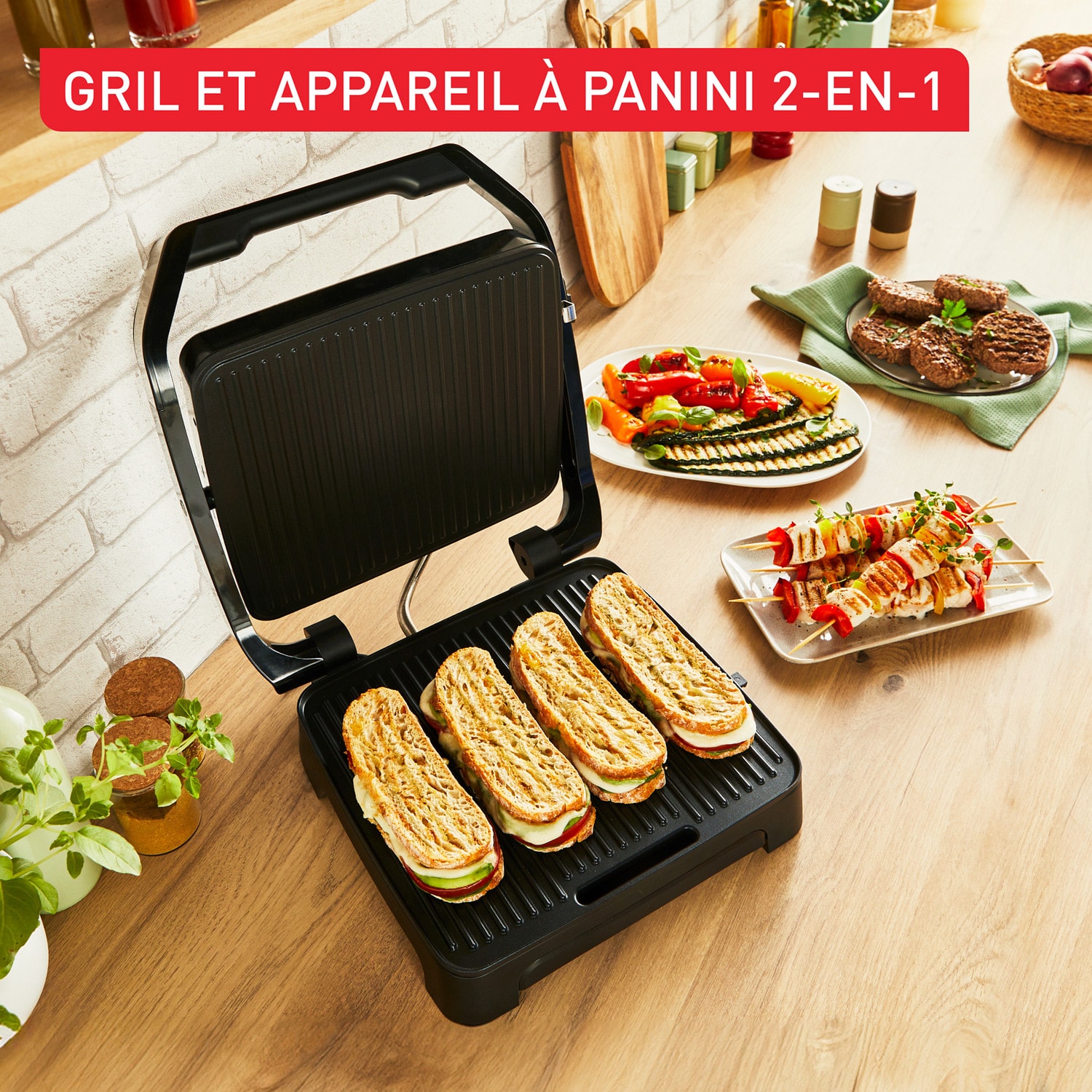 Grill viandes TEFAL 29x26cm Antiadhésive Inox - GC271D10