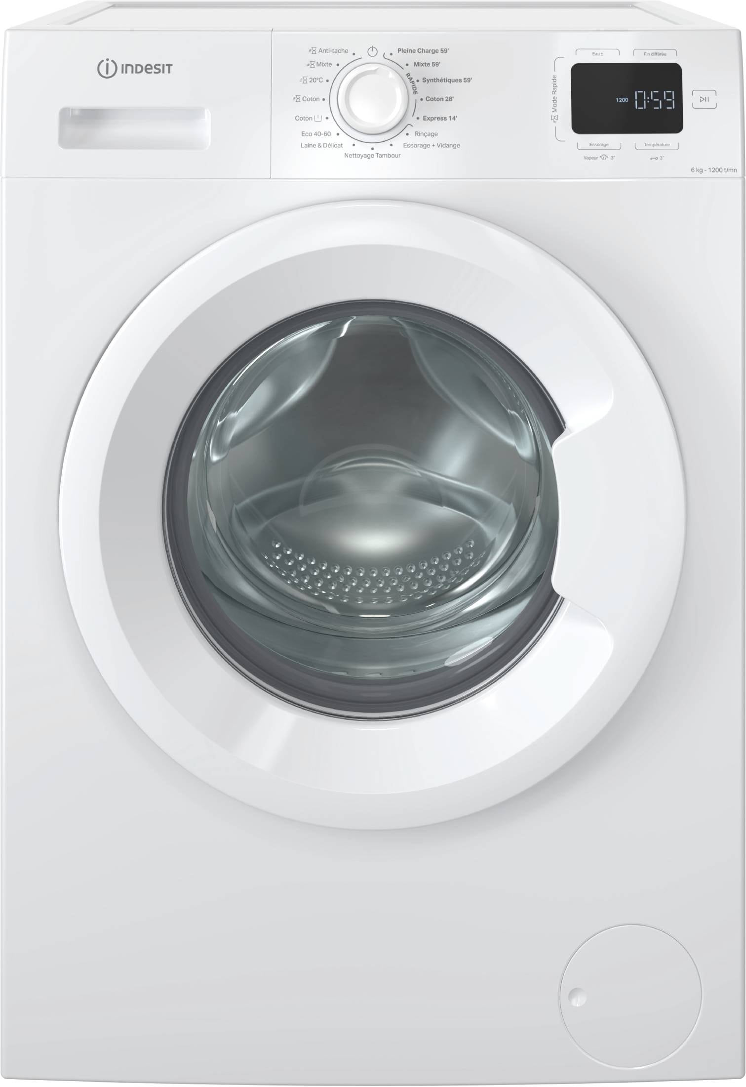 Lave linge Frontal INDESIT 6kg 1200trs/min Blanc IM642MYTIMEFR