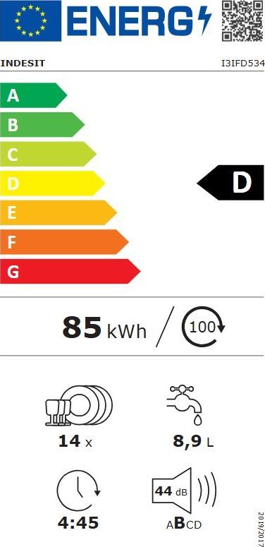 Lave vaisselle encastrable 60 cm INDESIT  - I3IFD534