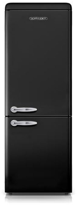 SCHNEIDER Réfrigérateur congélateur bas Vintage combiné 304 L Noir