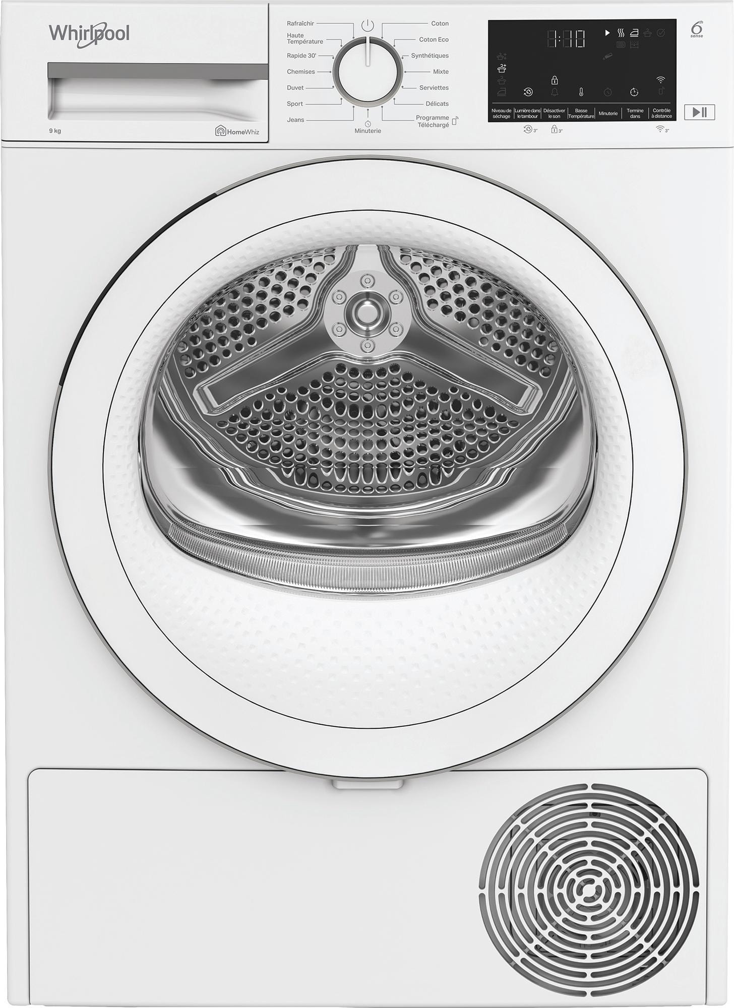 Sèche-linge pompe à chaleur WHIRLPOOL PrecisionDry, 9Kg, Blanc - CWD93MWWSFR
