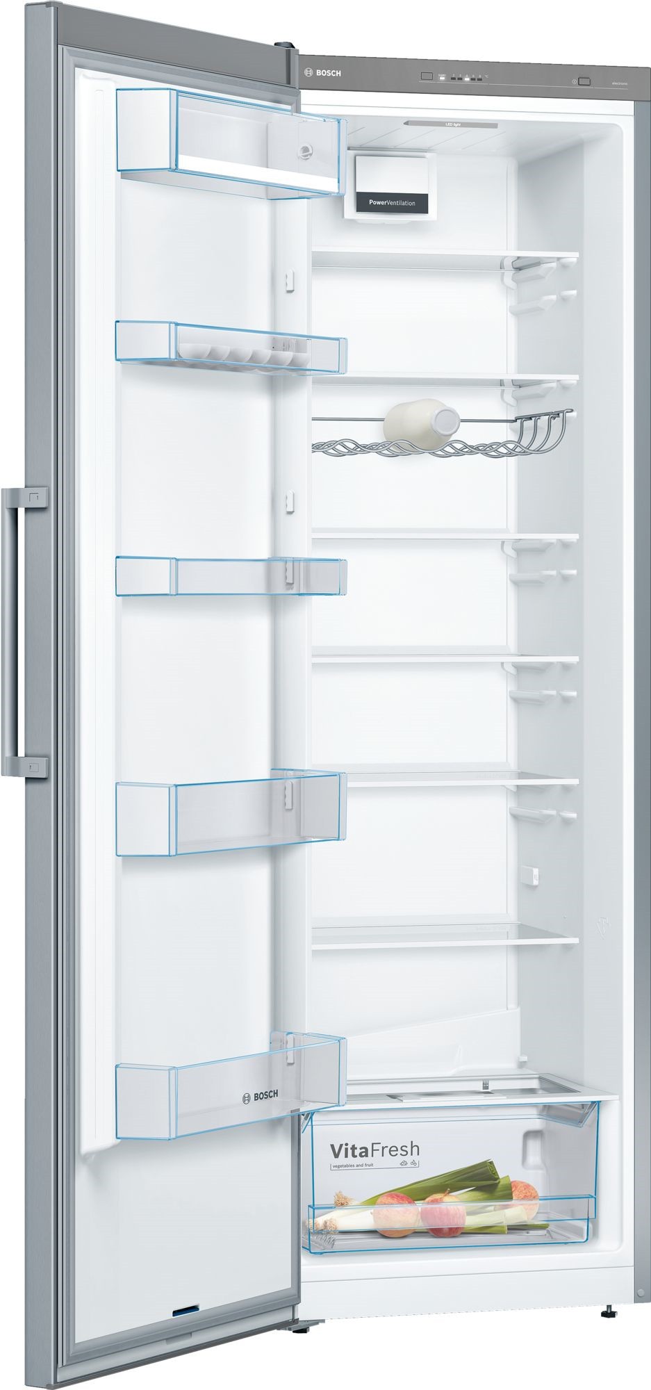 Réfrigérateur 1 porte BOSCH Série 4 PowerVentilation 346L Inox - KSV36VLEP