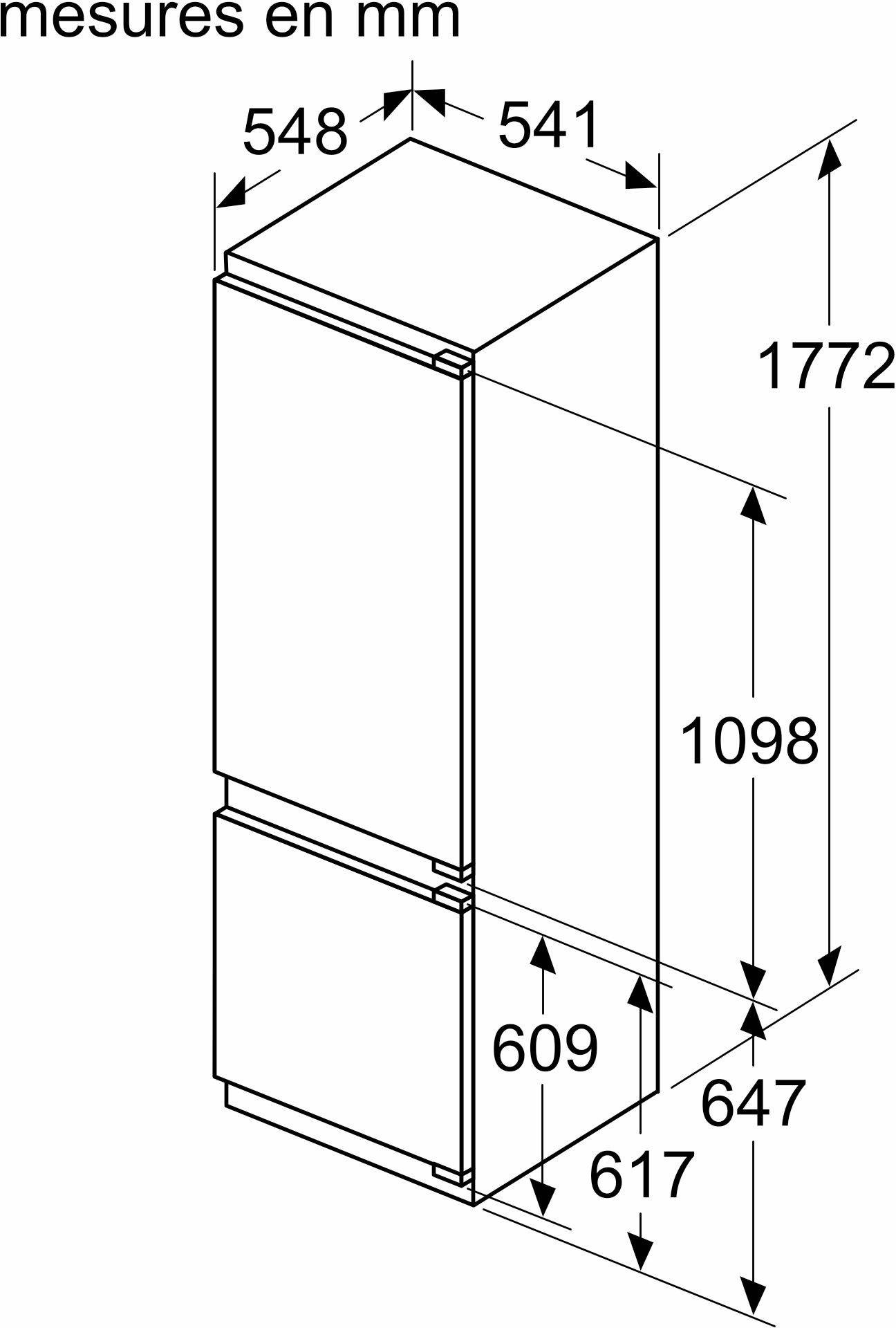 BOSCH Réfrigérateur congélateur encastrable  - KIV87NSE0