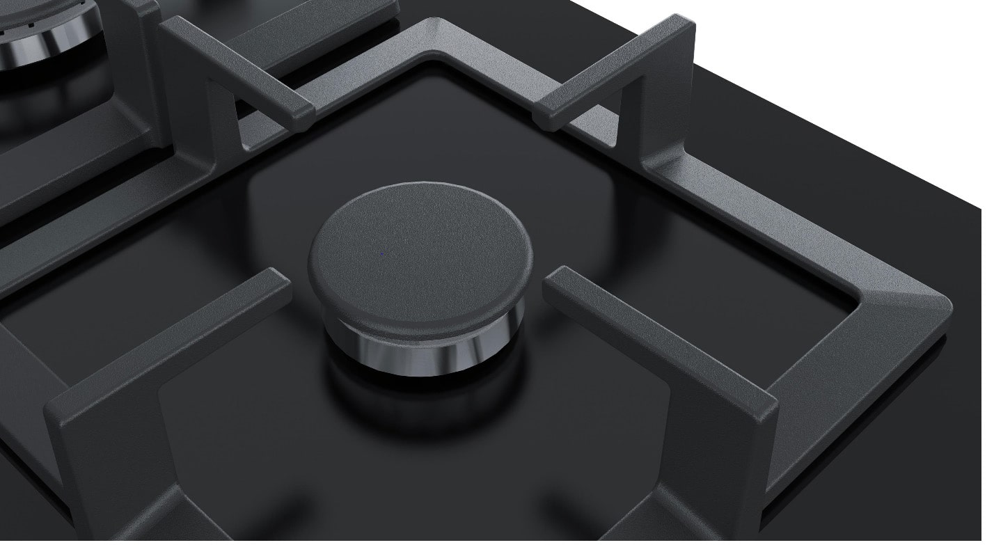 SIEMENS Plaque gaz iQ500 4 foyers 60 cm Noir