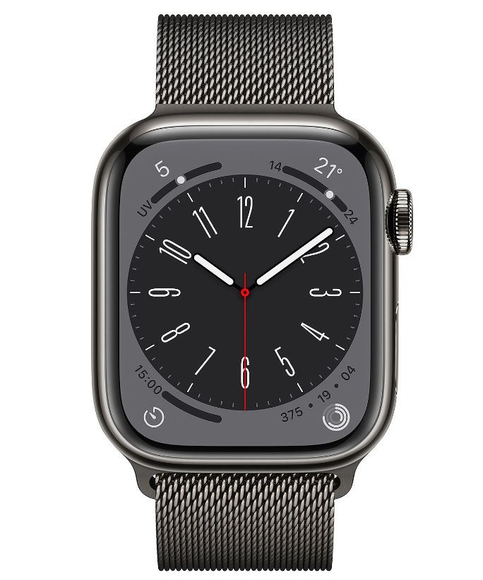 APPLE Montre connectée Apple Watch Série 8 GPS + Cellular 41mm Acier Gris  WATCH8-MNJM3NF