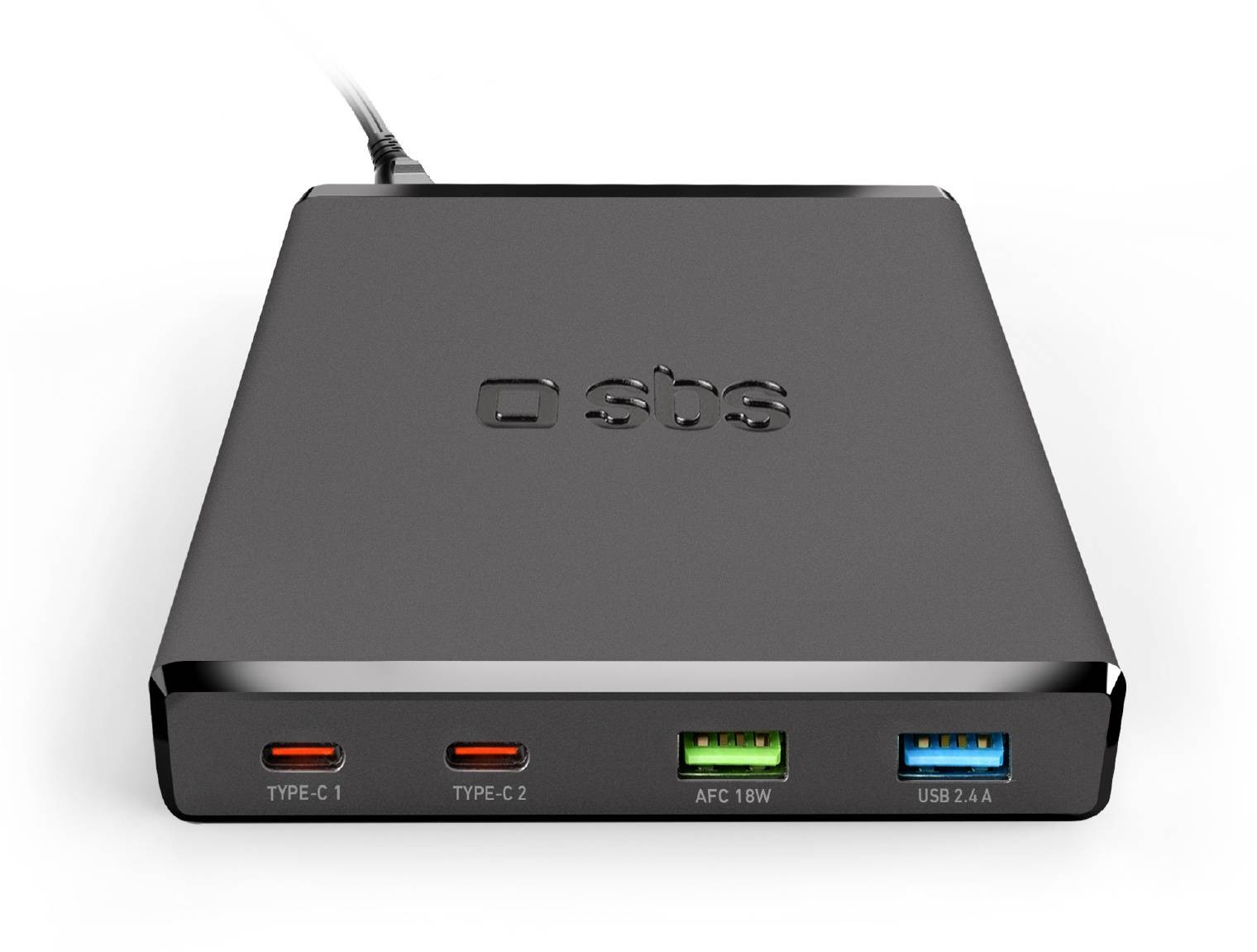 SBS Batterie externe Station de charge GaN 4 ports - charge ultra-rapide avec 2 ports USB-A et 2 ports USB-C  STATCHGE-2USBC-2USBA