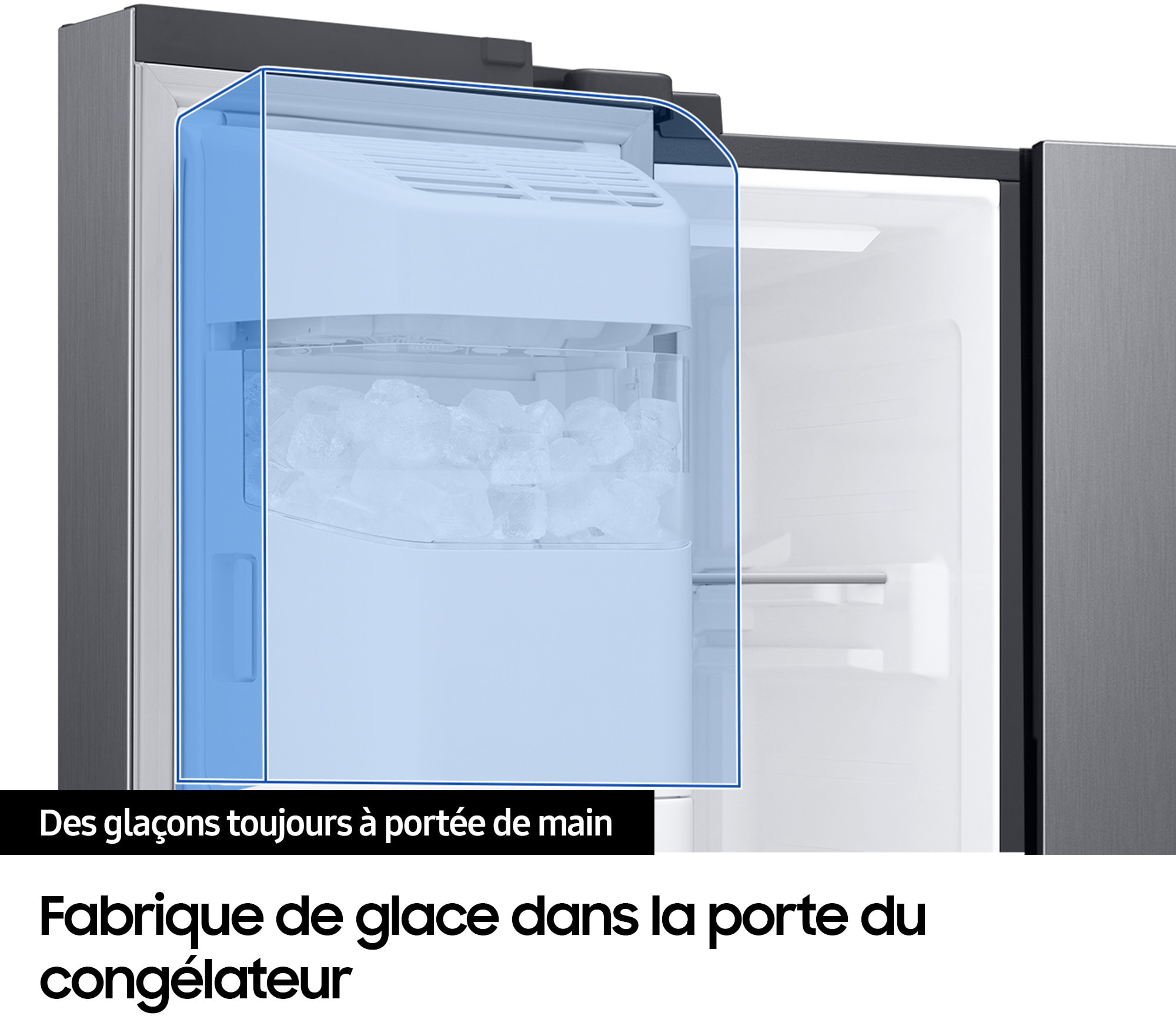 Réfrigérateur side by side SAMSUNG Froid ventilé intégral, 621L, Gris - RS90F64EET