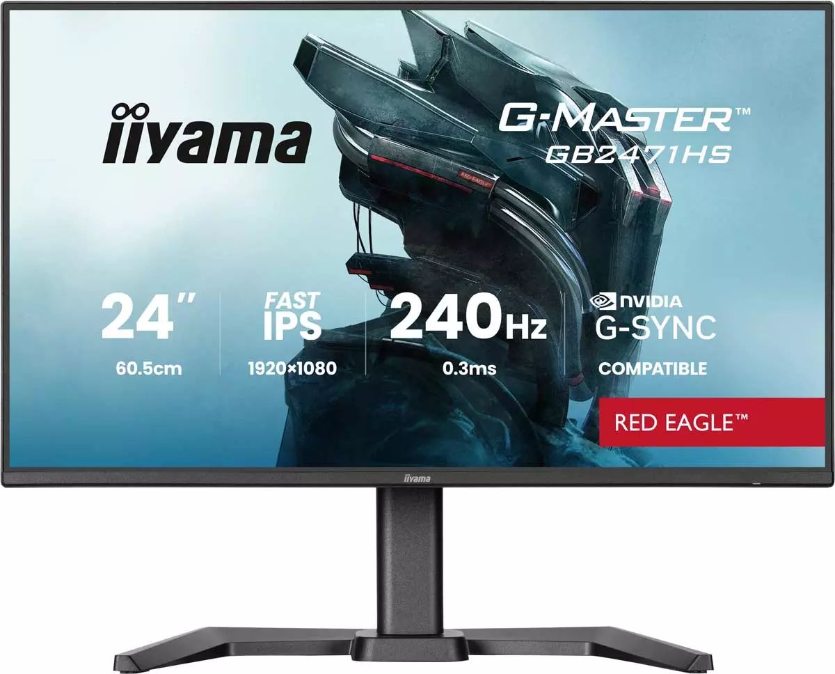 Ecran 24 pouces Full HD IIYAMA 240Hz 0.3ms IPS Noir GB2471HS-B1