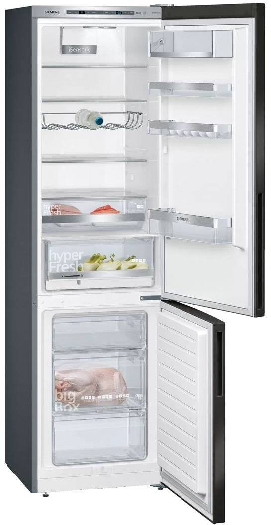 Réfrigérateur congélateur bas SIEMENS IQ500, Froid Brassé, 343L, Inox Noir - KG39E8XBA