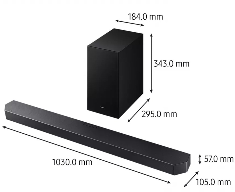 Barre de son SAMSUNG 3.1.2 Dolby Atmos DTS Virtual:X Caisson sans fil - HW-Q610F