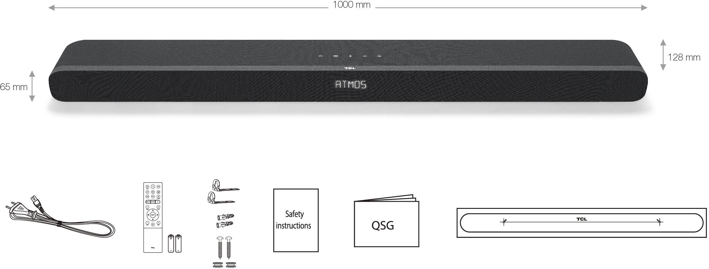 Barre de son TCL sans fil Série X, 7.1, 260W, Noir - TS8211 Barre de son TCL sans fil Série X, 7.1, 260W, Noir - TS8211