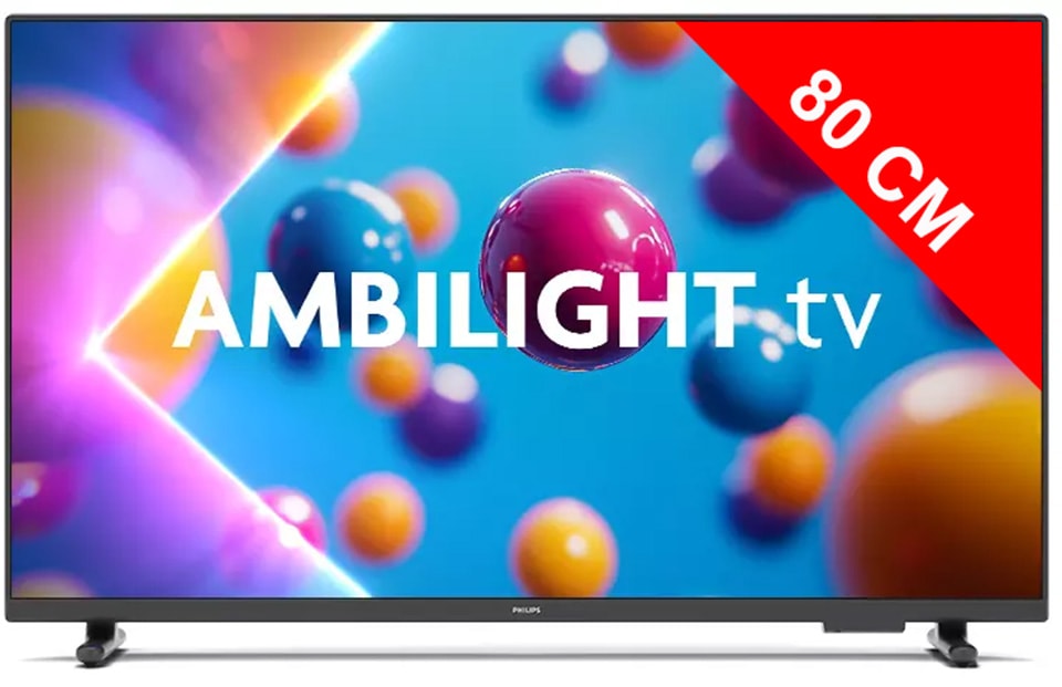 TV LED Full HD 80 cm PHILIPS Ambilight 32'' 60Hz Noir 32PFS6900