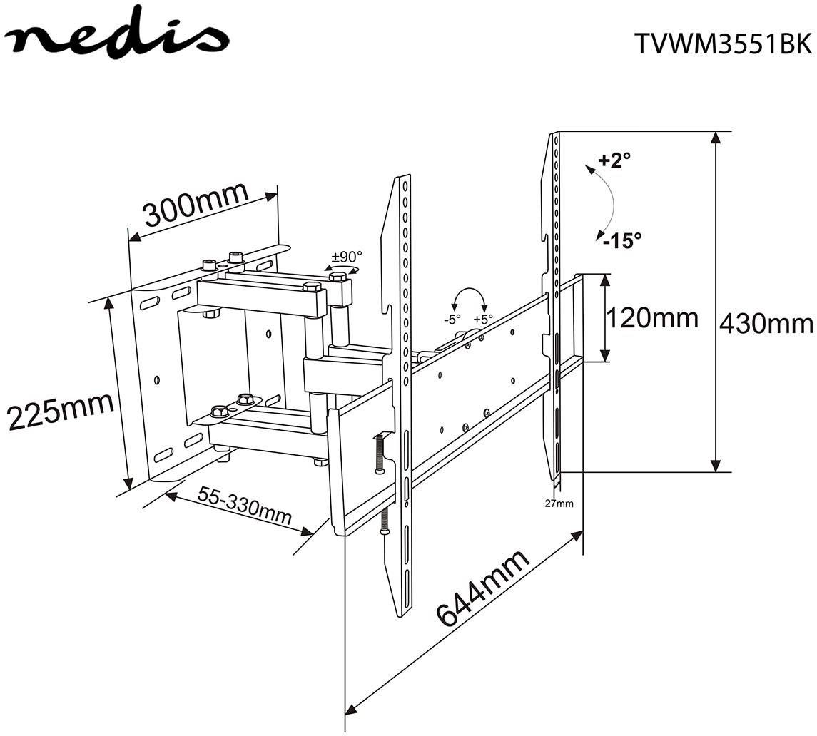 Support mural NEDIS  - TVWM3551BK