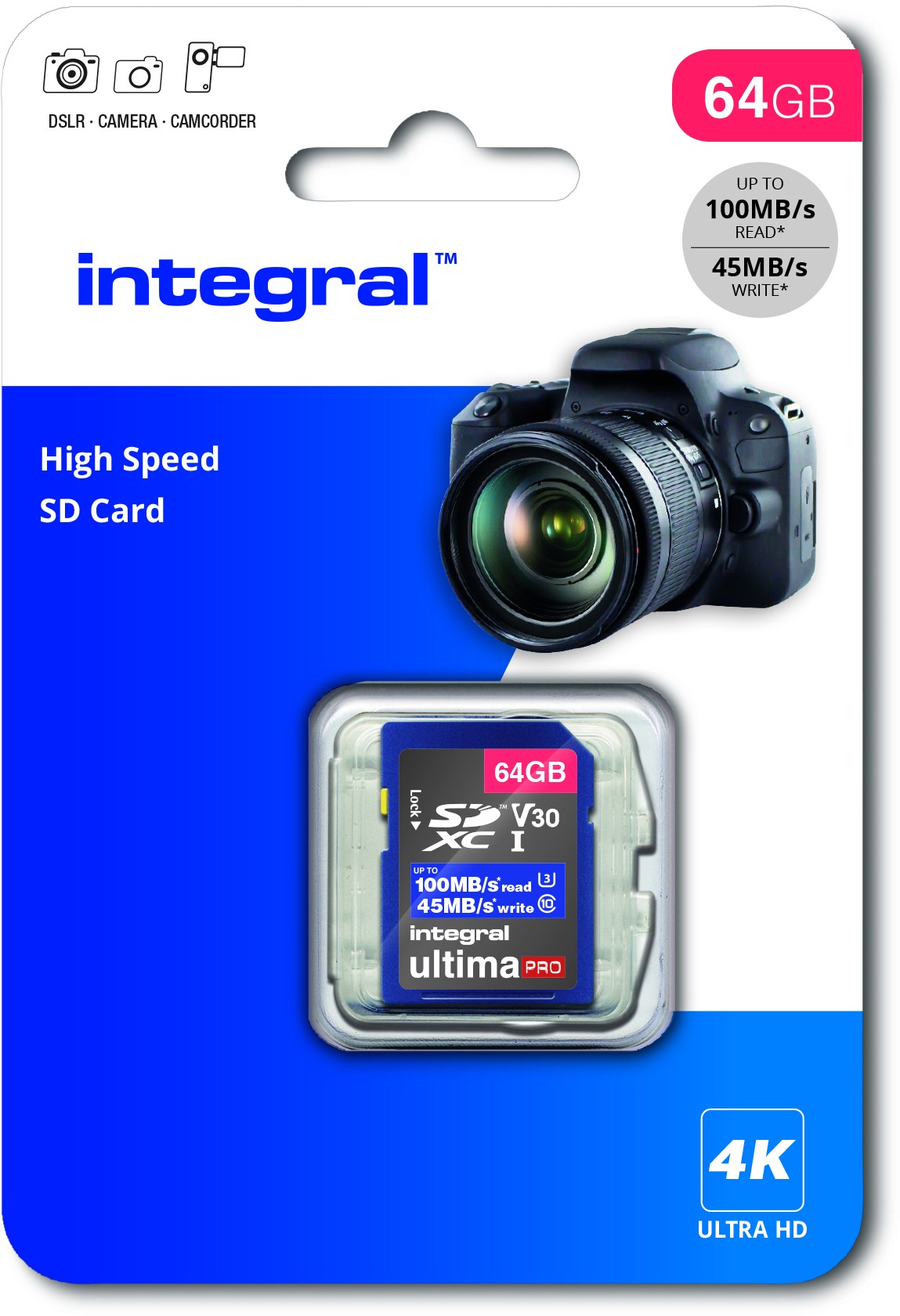 Carte mémoire 64 Go INTEGRAL  - INSDX64G-100V30