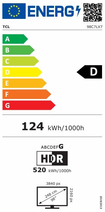 TV Mini LED 4K 248 cm TCL  - 98C7L