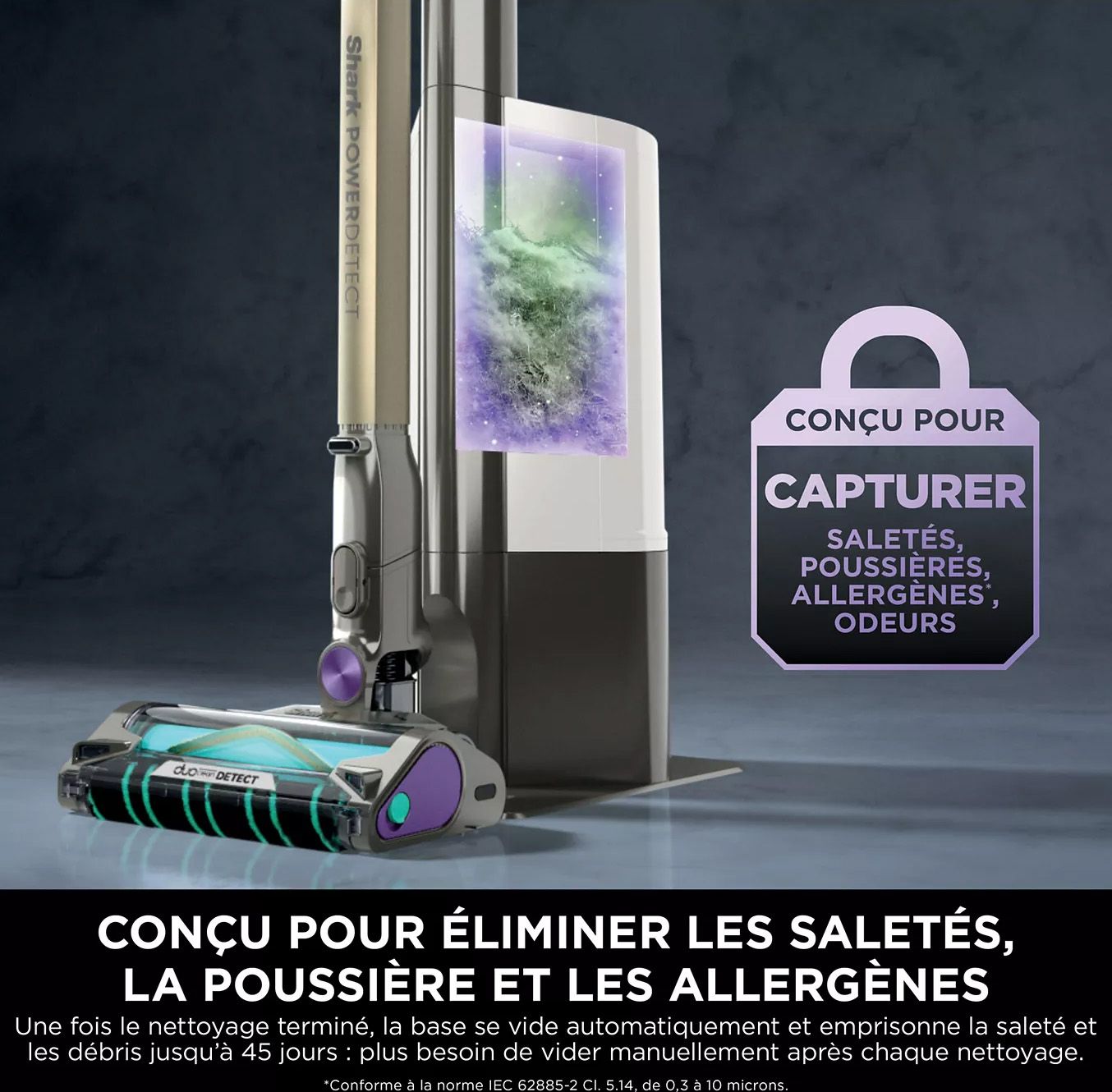 Aspirateur balai SHARK Powerdetect 70min Flexology Gris - IP3251EUT