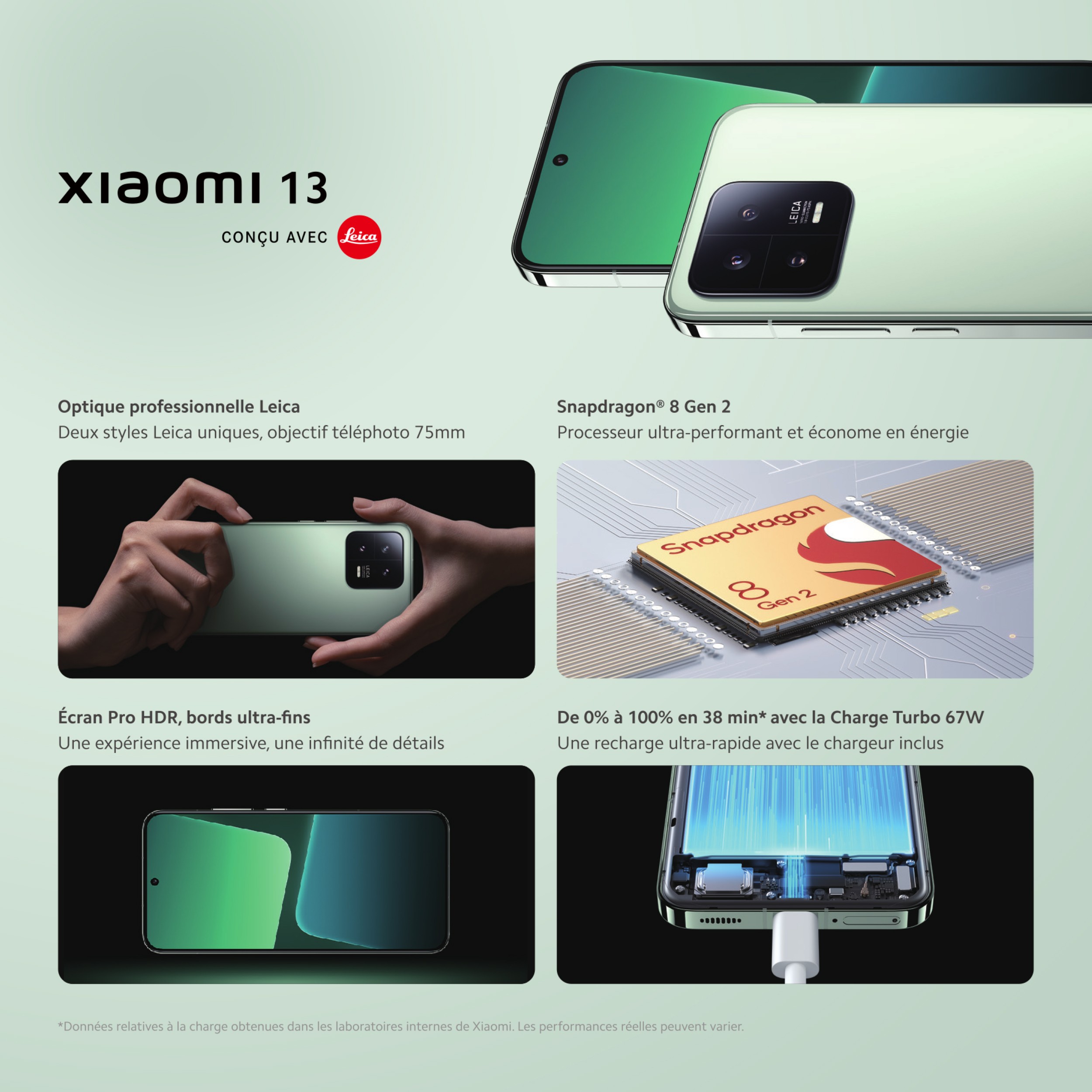 Smartphone XIAOMI Xiaomi 13 5G 256 Go Vert - XIAOMI-13-8-256-VERT Smartphone XIAOMI Xiaomi 13 5G 256 Go Vert - XIAOMI-13-8-256-VERT