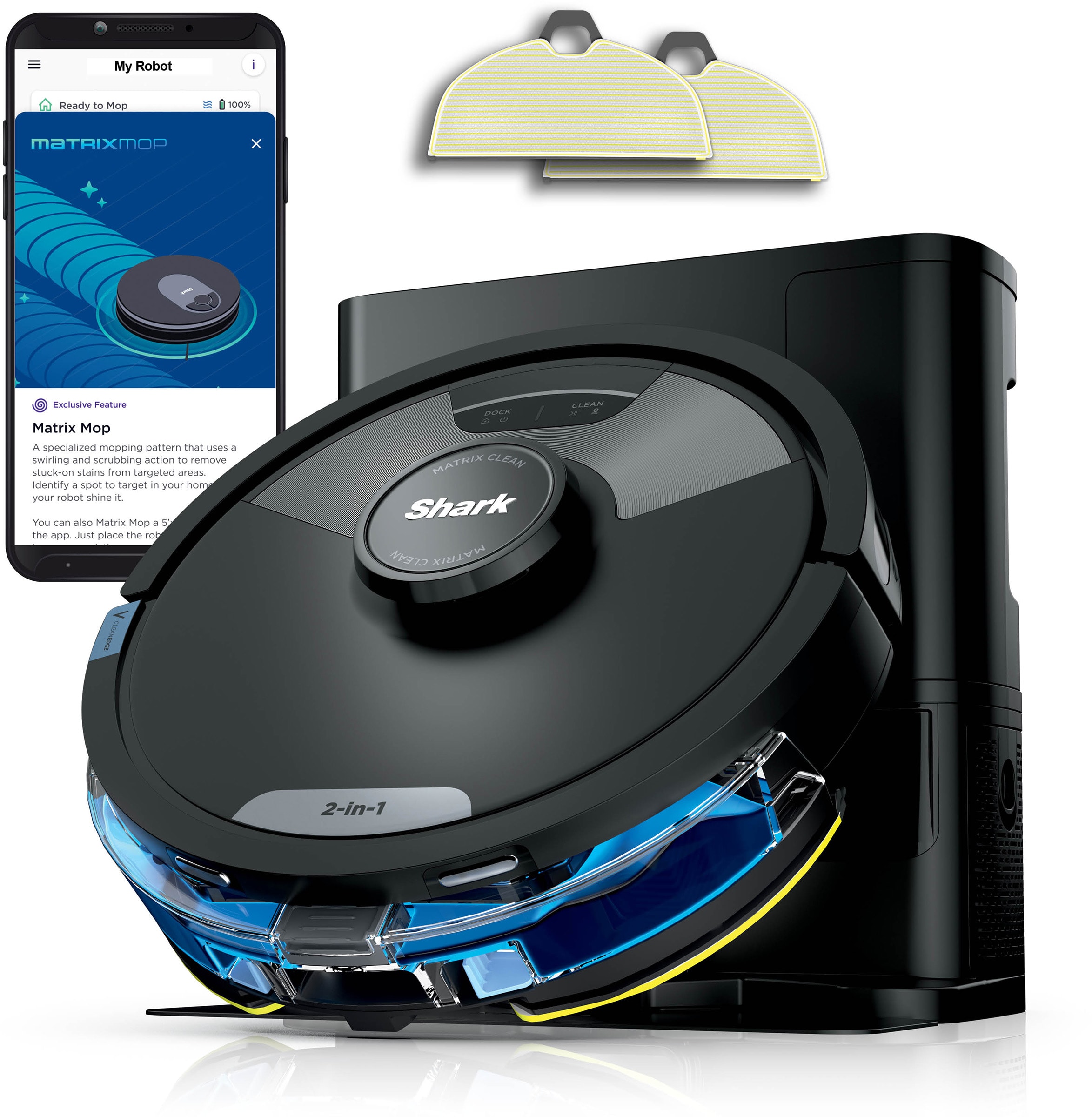 Aspirateur robot laveur SHARK Laveur, 2 en 1, Matrix Plus, Noir - RV2620WAEU Aspirateur robot laveur SHARK Laveur, 2 en 1, Matrix Plus, Noir - RV2620WAEU