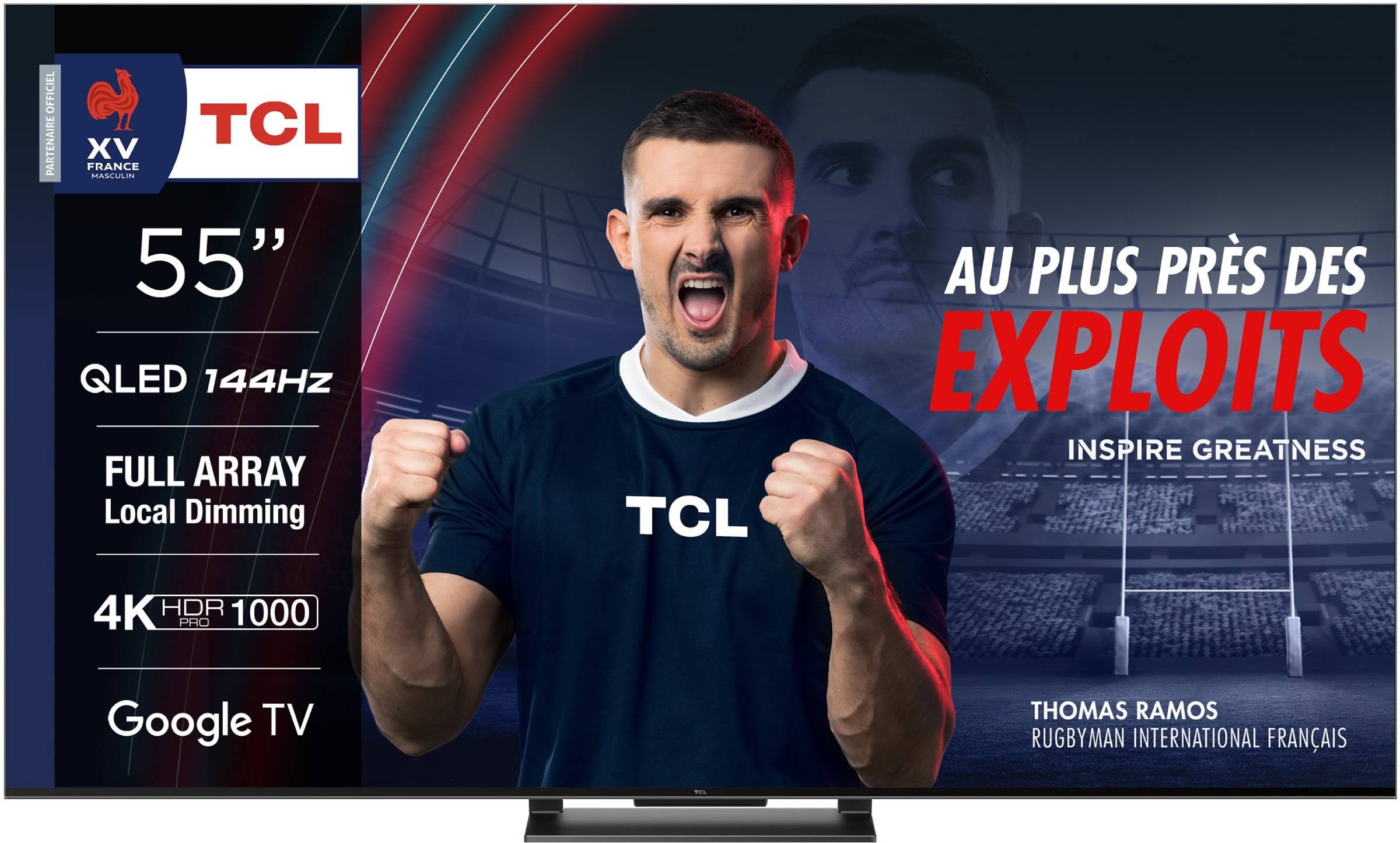TCL TV QLED 4K 139 cm 144Hz HDR10+ Dolby Atmos 55" - 55QLED870