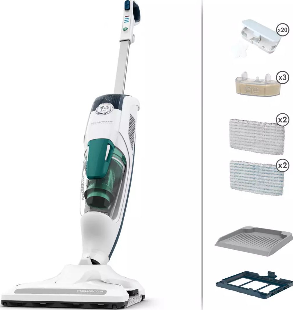Aspirateur nettoyeur vapeur ROWENTA Accessoire tapis/moquettes Blanc Bleu RY7777WH