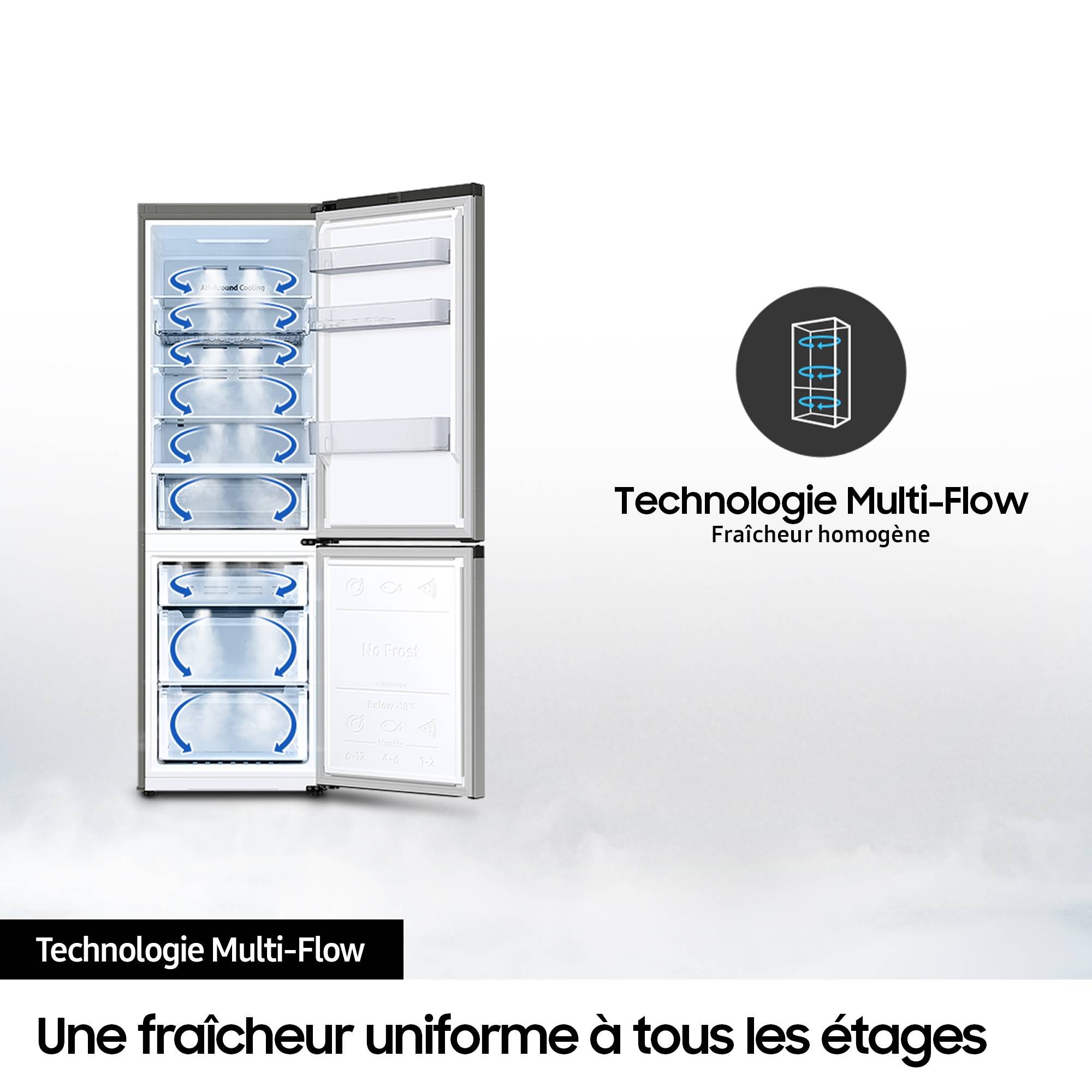 Réfrigérateur congélateur bas SAMSUNG Froid Ventilé No Frost Multi-Flow 341L - RB34C652ESA Réfrigérateur congélateur bas SAMSUNG Froid Ventilé No Frost Multi-Flow 341L - RB34C652ESA