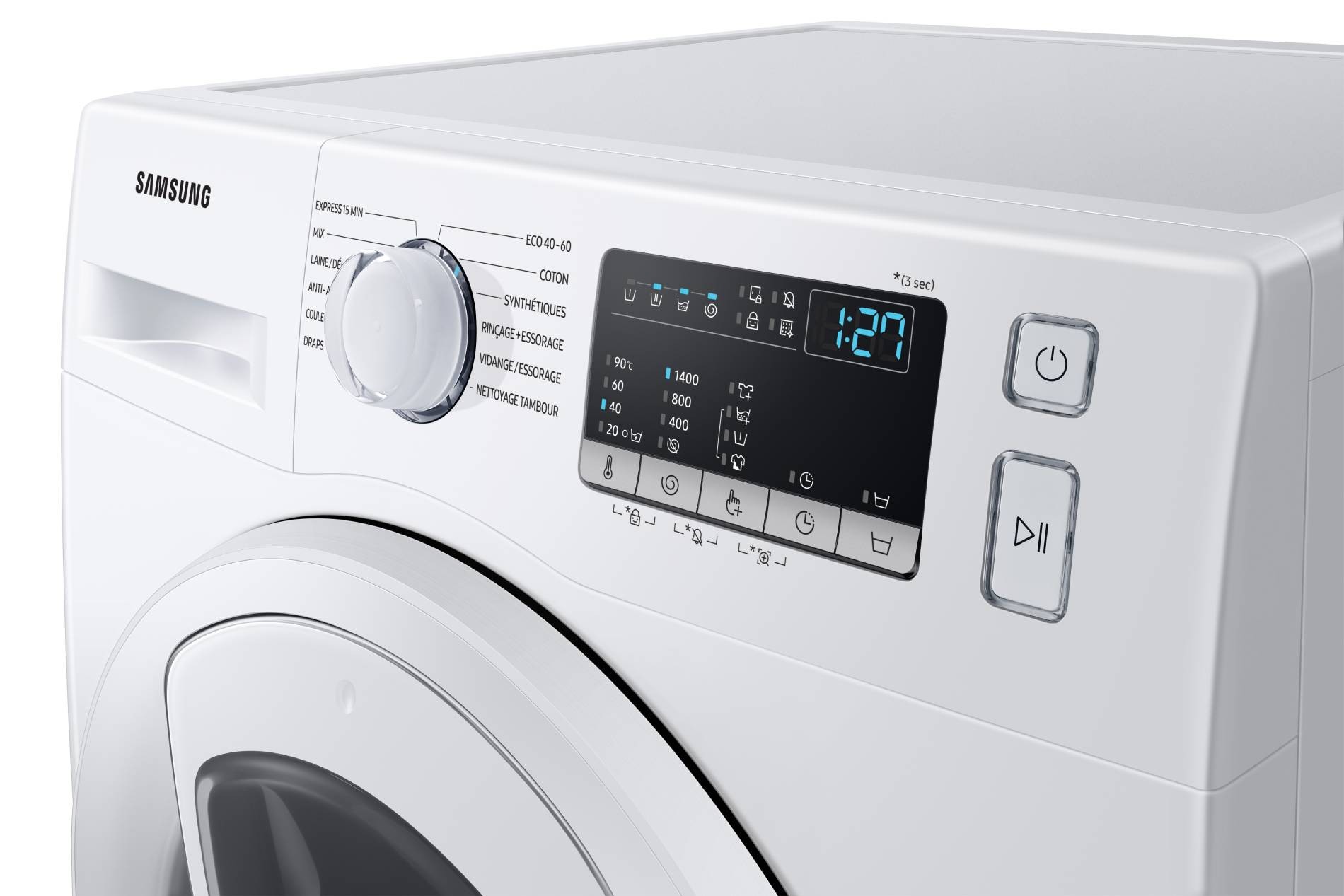 Lave linge Frontal SAMSUNG , 9kg, Blanc - WW90T4540TE