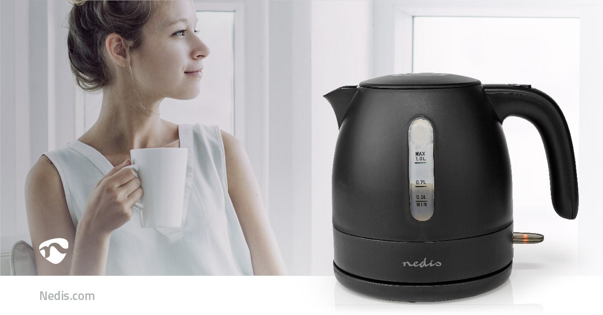 Bouilloire NEDIS , 1L, 2150w, Noir - KAWK300EBK