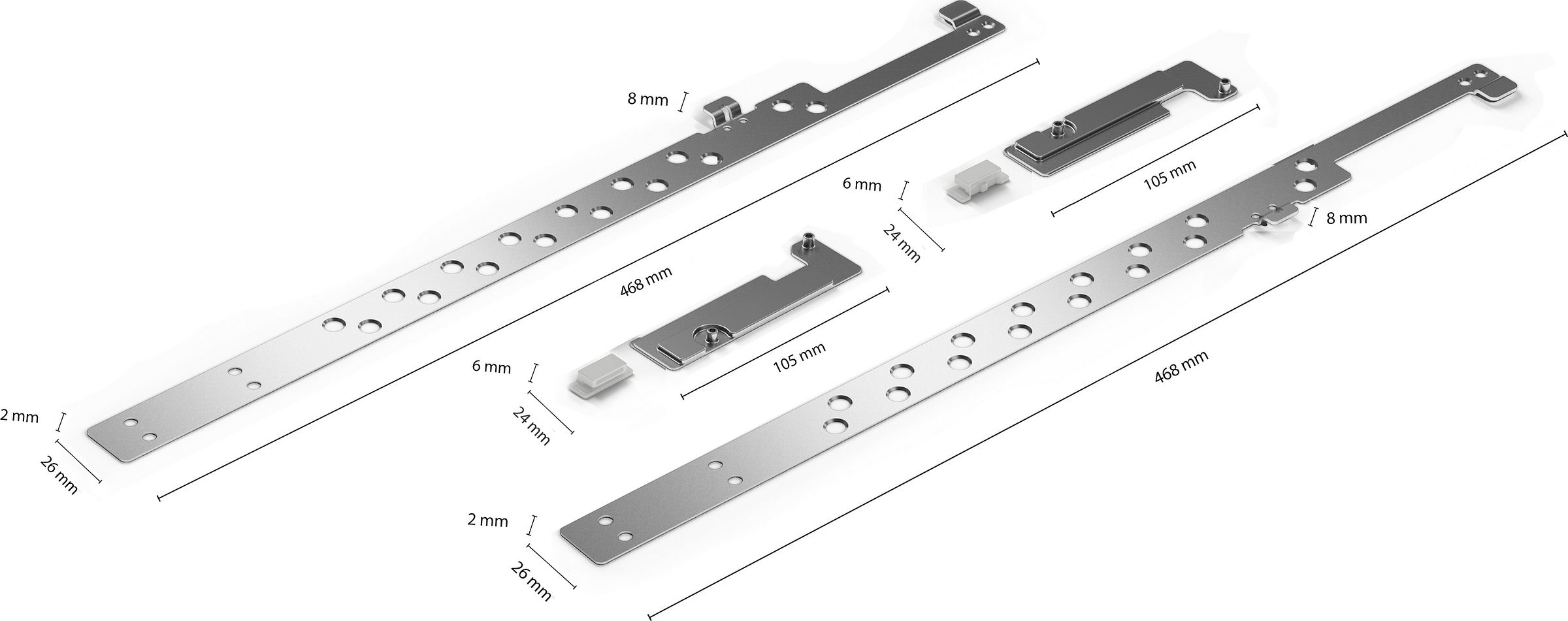 Kit de fixation NEFF Vario 60cm Acier - Z788BI01