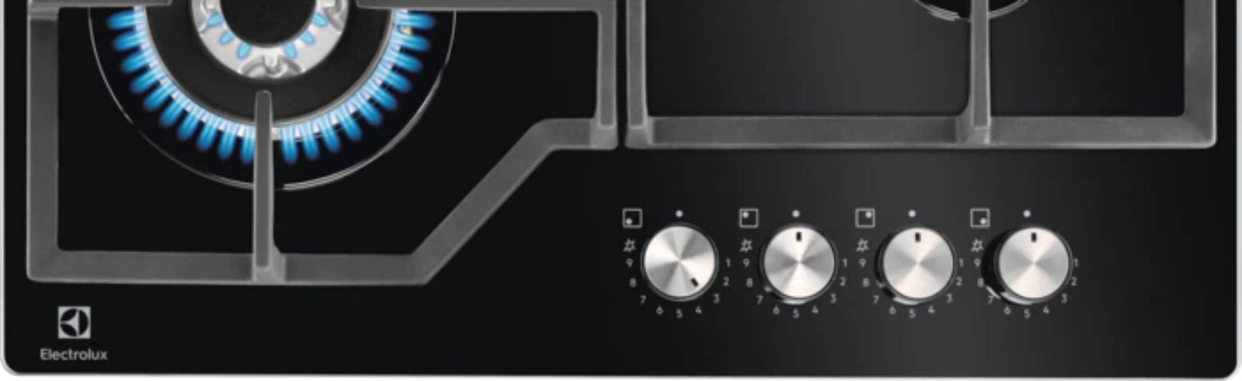 Plaque gaz ELECTROLUX Série 600, 4 bruleurs, 8900W, 59cm, Noir - KGG64362K