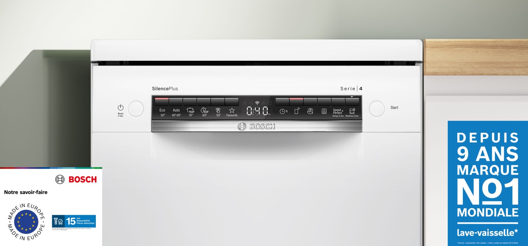 Lave vaisselle 45 cm BOSCH Connecté 10 couverts 44dB Blanc - SPS4EMW17E