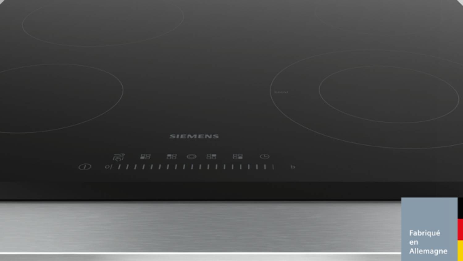 Plaque vitroceramique SIEMENS iQ300 4 foyers Powerboost 60cm Noir - ET631FFP8E