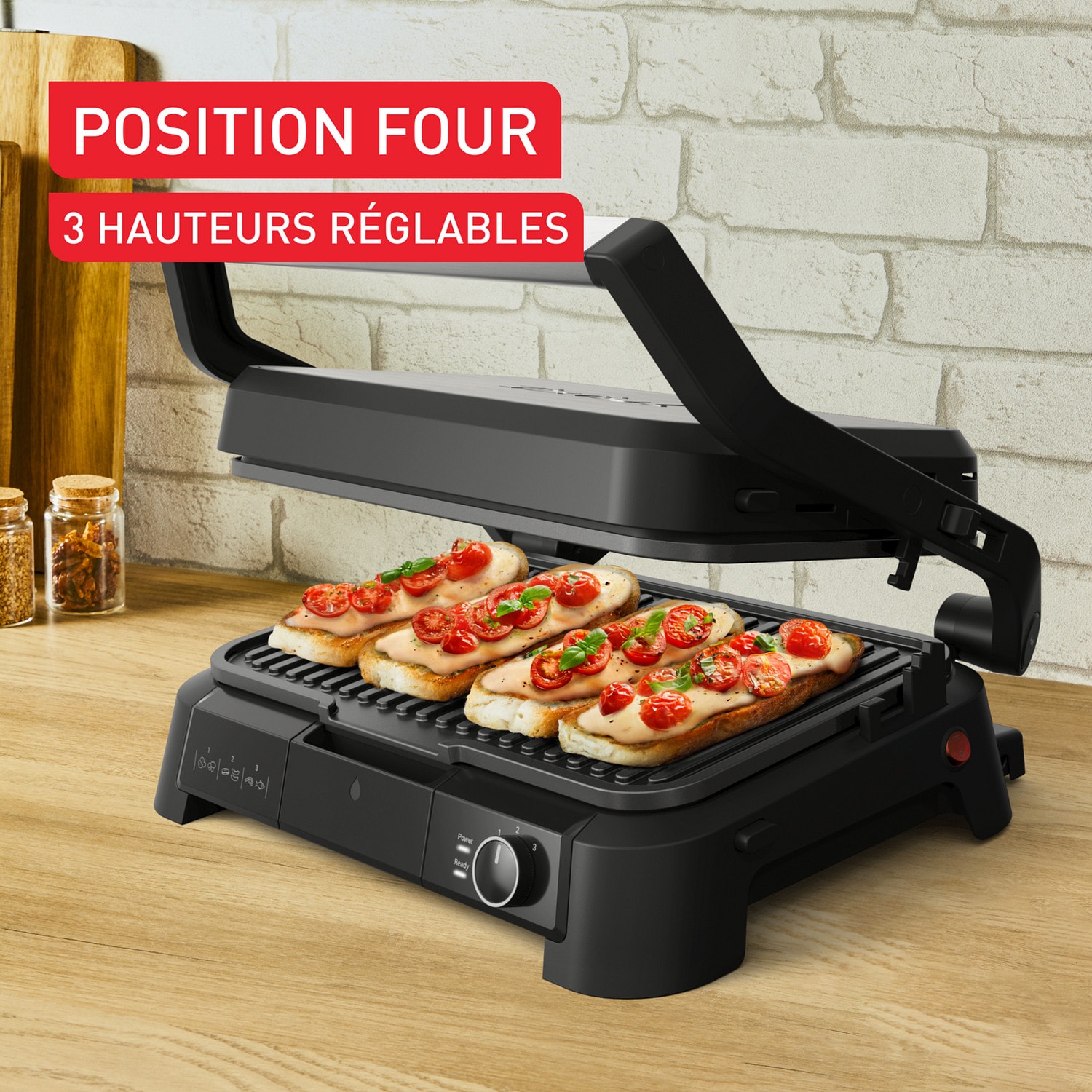 Grill viandes TEFAL 800cm² 8 personnes Inox - GC520DE0