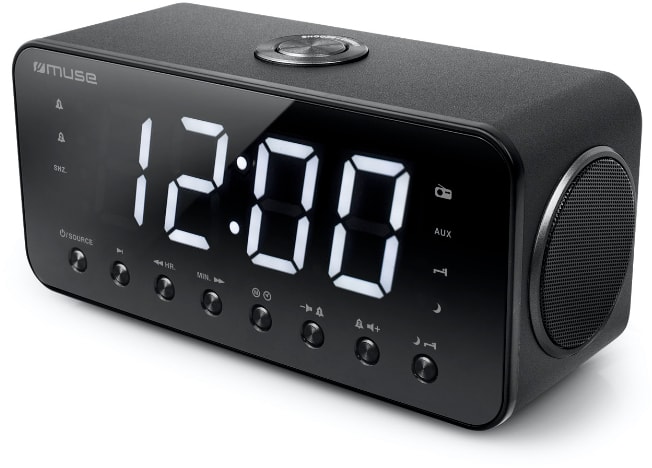 Radio réveil MUSE PLL FM Port USB de charge Noir M192CR