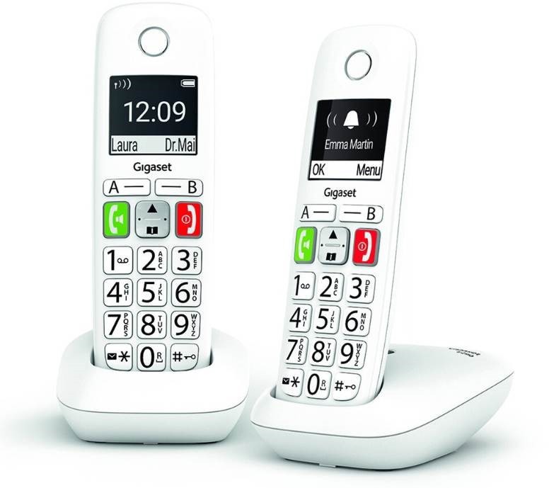 Téléphone sans fil GIGASET  E290DUO-BLANC
