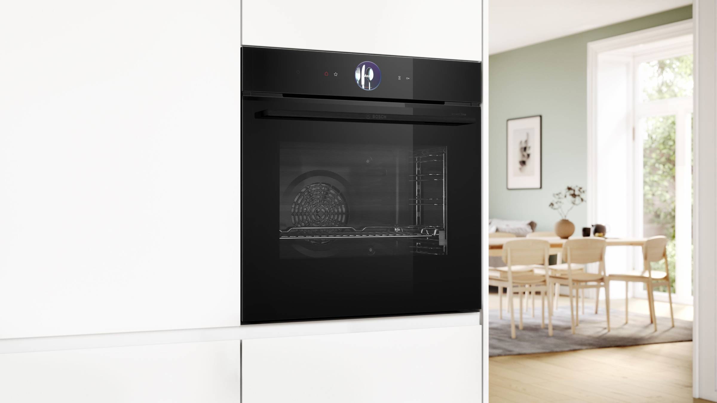 Four encastrable pyrolyse BOSCH Chaleur tournante Sonde à coeur 71L Noir - HBG976MB1
