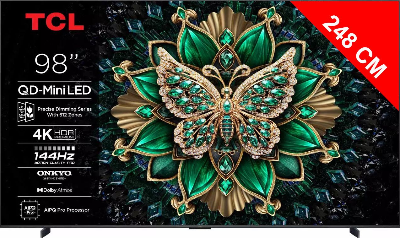 TV Mini LED 4K 248 cm TCL 98" 4K 144Hz Noir 98C6K