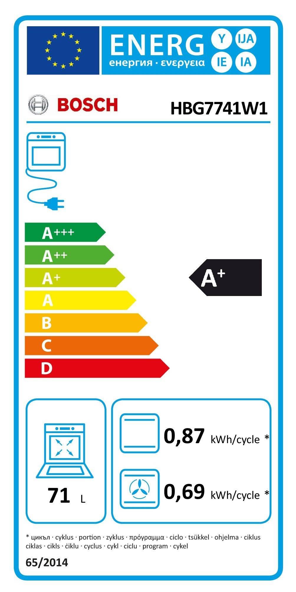 Four encastrable pyrolyse BOSCH Chaleur tournante Connecté 71L Blanc - HBG7741W1