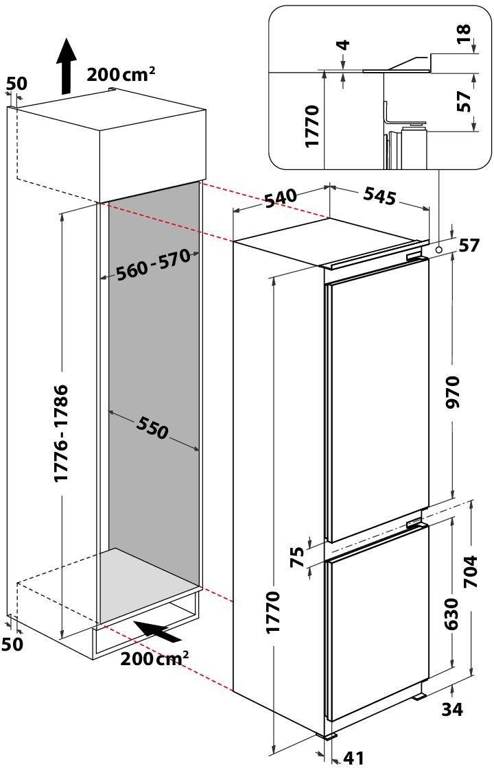 WHIRLPOOL Réfrigérateur congélateur encastrable  - ART6600LHE